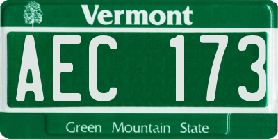 VT license plate AEC173