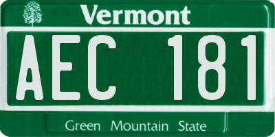 VT license plate AEC181