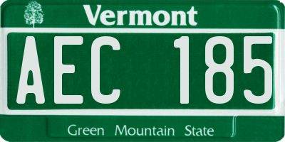 VT license plate AEC185