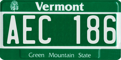 VT license plate AEC186