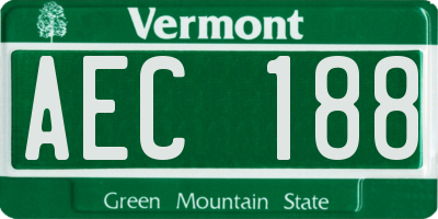 VT license plate AEC188