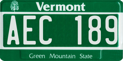 VT license plate AEC189