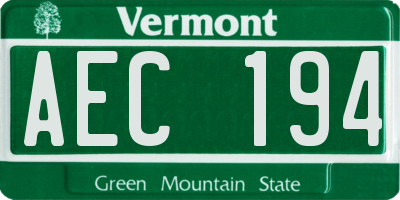 VT license plate AEC194
