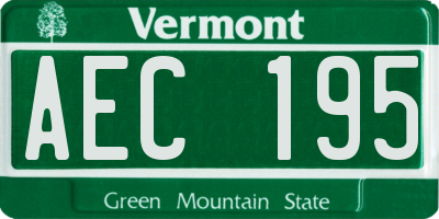 VT license plate AEC195