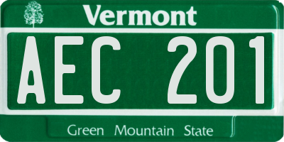 VT license plate AEC201
