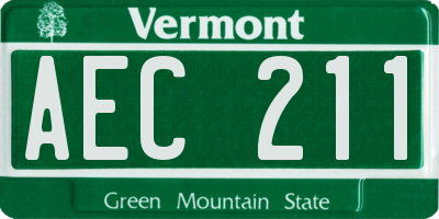 VT license plate AEC211