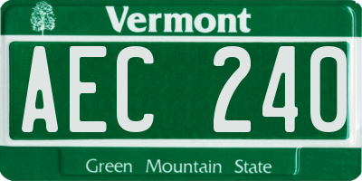 VT license plate AEC240