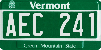 VT license plate AEC241