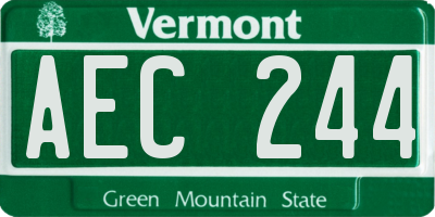 VT license plate AEC244