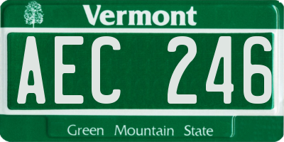 VT license plate AEC246