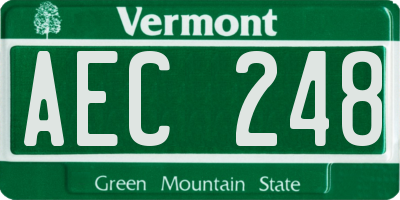 VT license plate AEC248