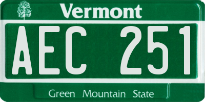 VT license plate AEC251