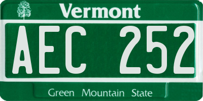VT license plate AEC252
