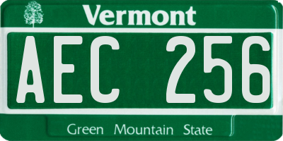 VT license plate AEC256