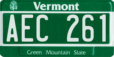 VT license plate AEC261