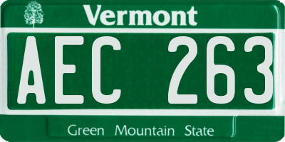 VT license plate AEC263