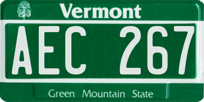 VT license plate AEC267