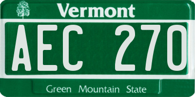 VT license plate AEC270