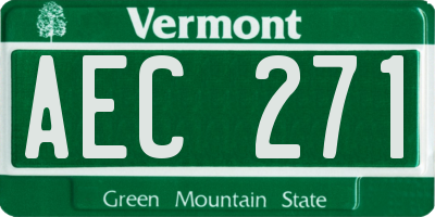 VT license plate AEC271