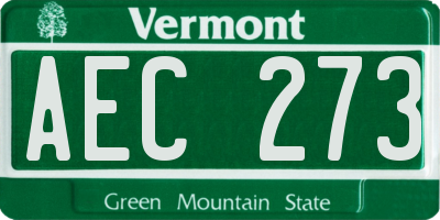 VT license plate AEC273
