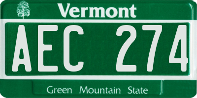 VT license plate AEC274