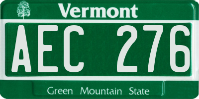 VT license plate AEC276
