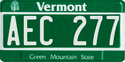 VT license plate AEC277