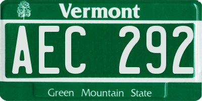 VT license plate AEC292