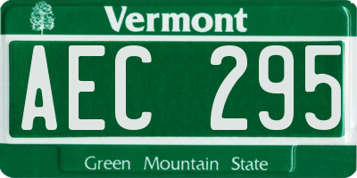 VT license plate AEC295