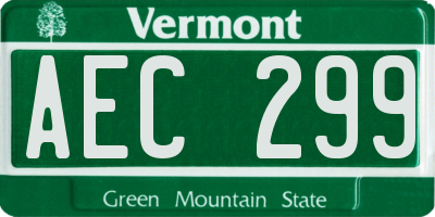 VT license plate AEC299