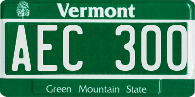 VT license plate AEC300