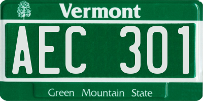 VT license plate AEC301