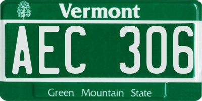 VT license plate AEC306