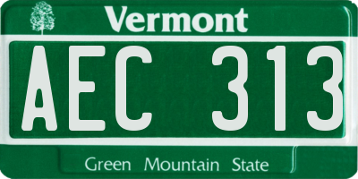 VT license plate AEC313
