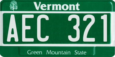 VT license plate AEC321