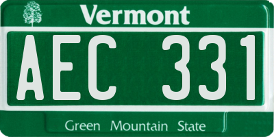 VT license plate AEC331