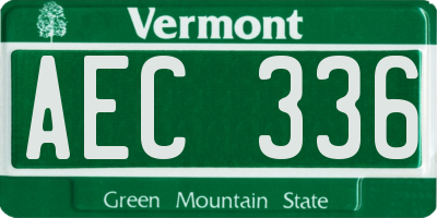 VT license plate AEC336