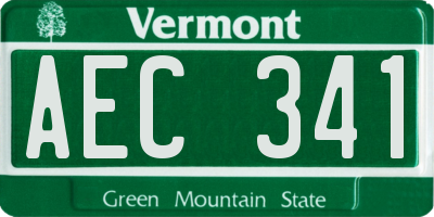 VT license plate AEC341