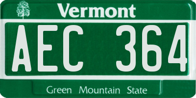 VT license plate AEC364