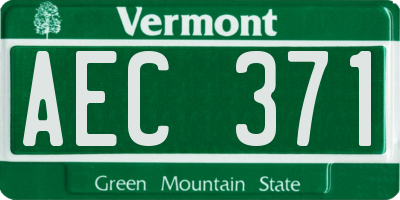 VT license plate AEC371