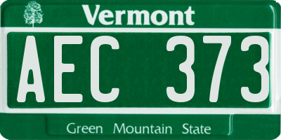 VT license plate AEC373