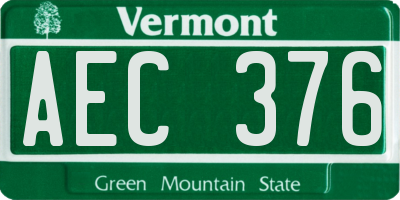 VT license plate AEC376