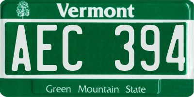VT license plate AEC394
