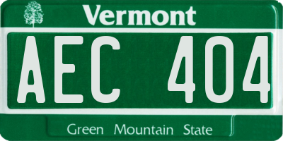 VT license plate AEC404