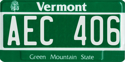 VT license plate AEC406