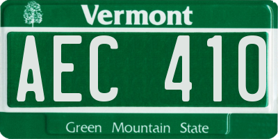 VT license plate AEC410
