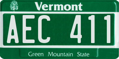 VT license plate AEC411