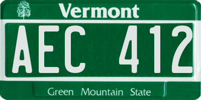 VT license plate AEC412