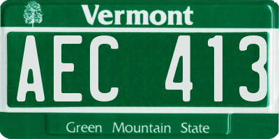 VT license plate AEC413