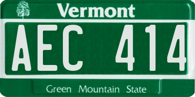 VT license plate AEC414